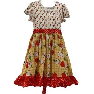 Eleanor Rose Golden Apple Dress Girls Size 7-8